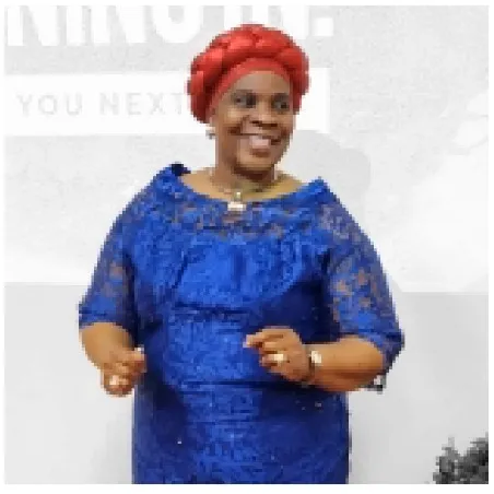 Woman Smiling in Bright Lace Dress