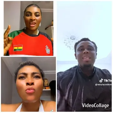 Woman Speaking with Ghana Flag