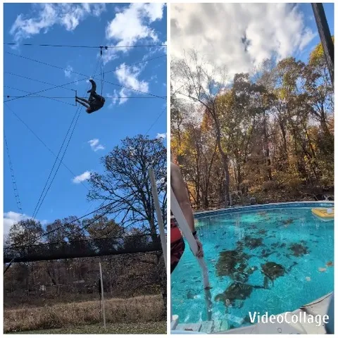 Trapeze Performer and Pool Scene