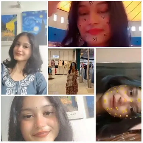 Five Photos of Young Woman