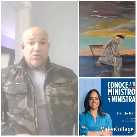 Man Indoors and Various Artworks