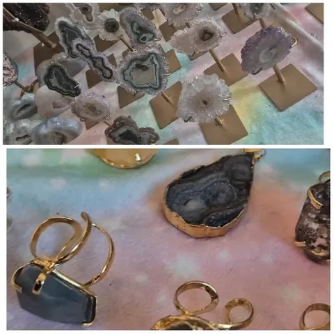 Decorative Geode Slices Display