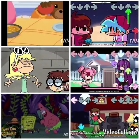 Cartoon Characters in Animated Scenes