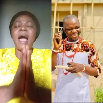 Person Praying and Another Smiling