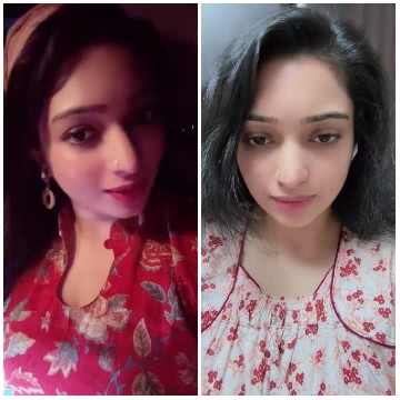 Two Floral Dresses Side by Side