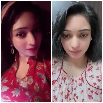 Two Floral Dresses Side by Side