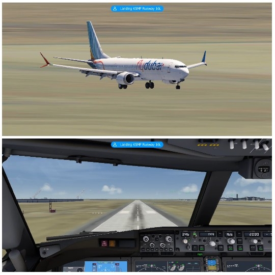 Airplane Landing and Cockpit View