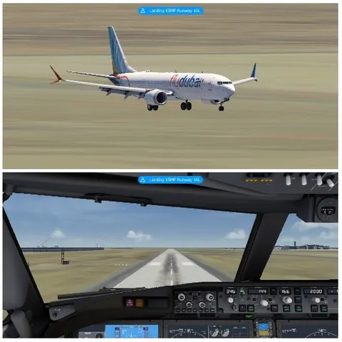 Airplane Landing and Cockpit View