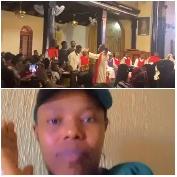 Church Service and Close-Up Reaction