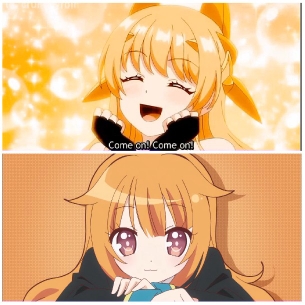 Animated Character's Cheerful Expressions