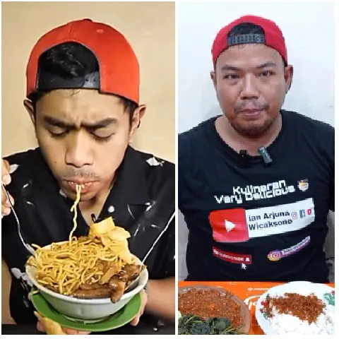Eating Noodles and Plates of Food