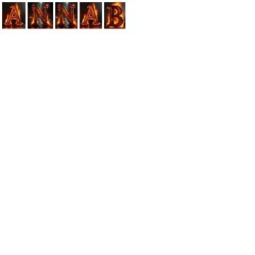 Artistic Letters Spelling 'ANNAB'