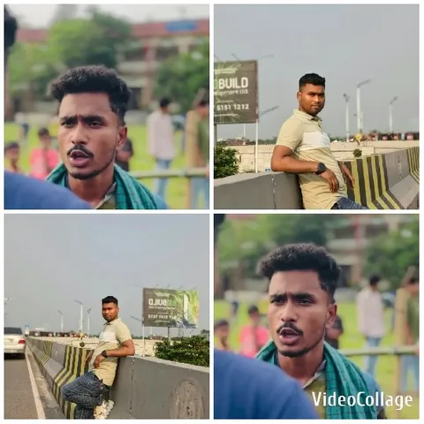 Man Leaning Against Roadside Barrier