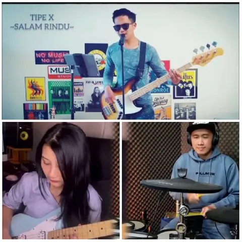 Three Musicians Performing Live