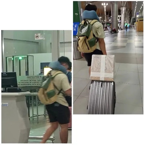 Walking Through Airport Terminal