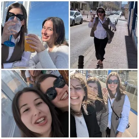 Women Enjoying Drinks and Smiling