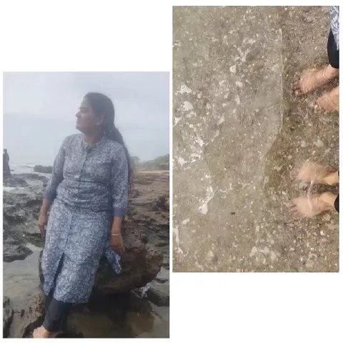 Person by Water and Feet Wading