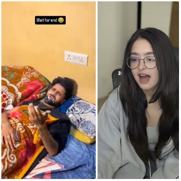 Man on Bed, Woman Reacting
