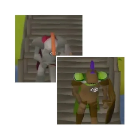 Armored Characters on Stairs