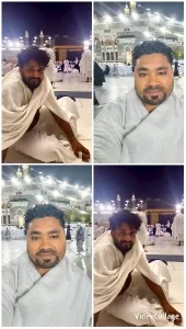 Man in White Robe at Religious Site