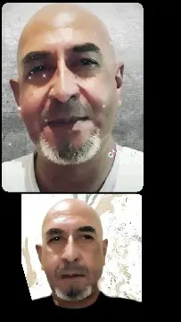 Bald Man Against Different Backgrounds