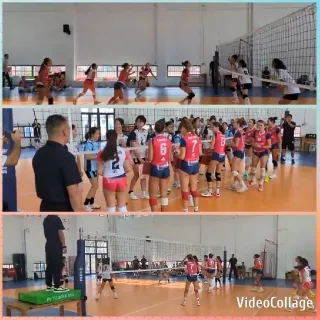 Indoor Volleyball Game in Action