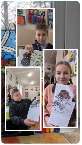 Children Show Off Their Artwork