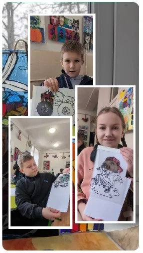 Children Show Off Their Artwork