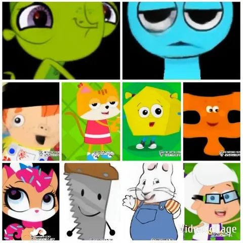 Colorful Cartoon Characters Display