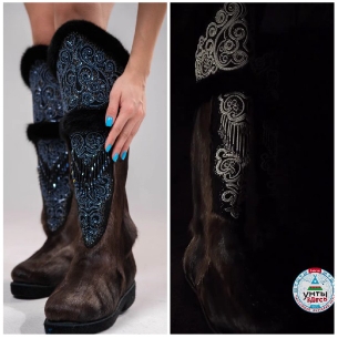 Close-Up of Ornate Boot Embroidery