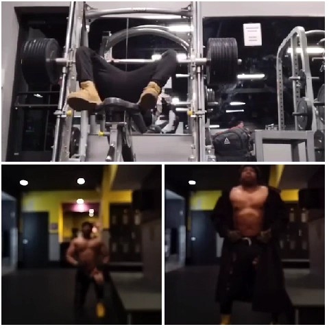 Leg Press Machine and Posing