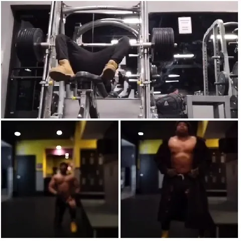 Leg Press Machine and Posing
