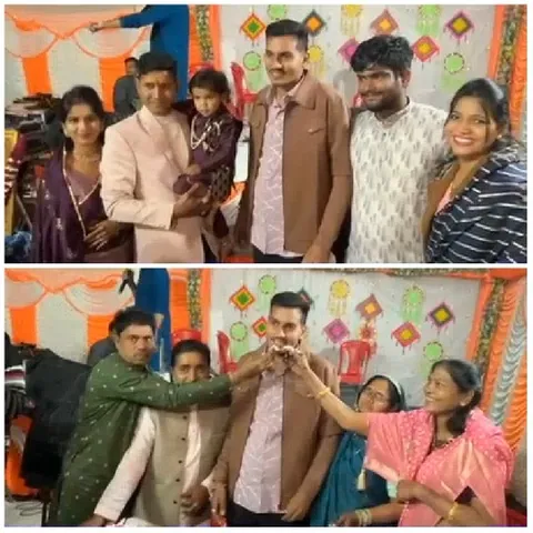 Celebration with Cake Feeding