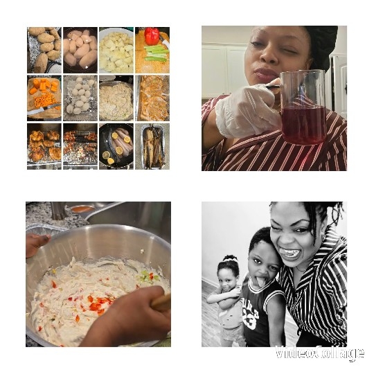 Kitchen Scene with Ingredients and Smiles
