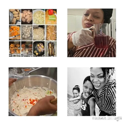 Kitchen Scene with Ingredients and Smiles