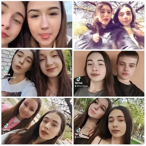 Teenagers Taking Selfies Outdoors