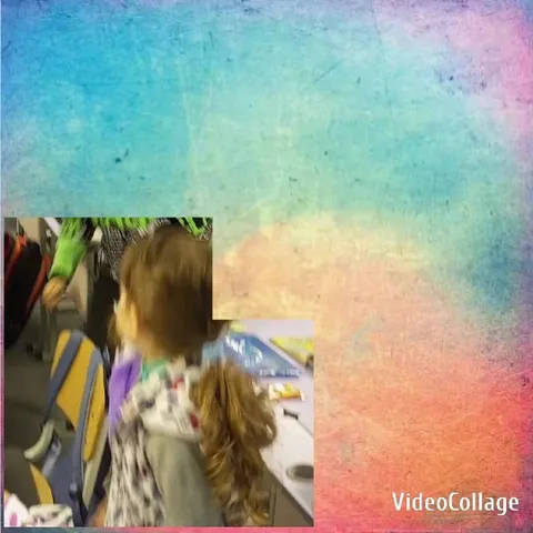 Child in Room with Colorful Background