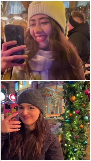 Person Taking Selfies in Winter