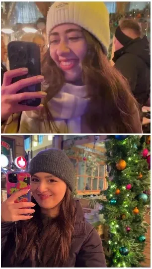 Person Taking Selfies in Winter