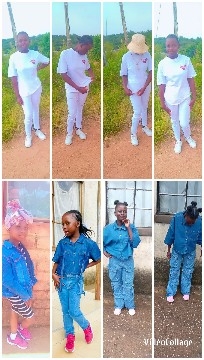 Young Girl in Various Outfits