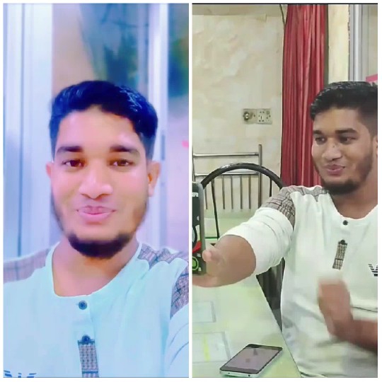 Two Selfies of Bearded Man