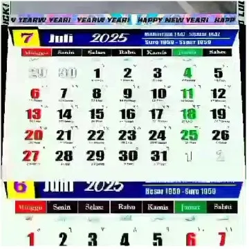 Calendars for July and June 2025