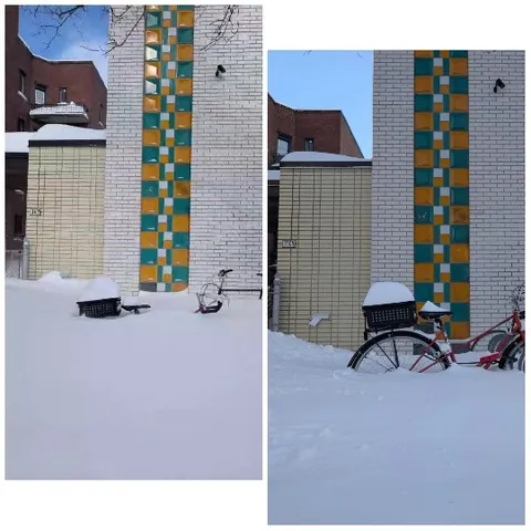 Bicycles In Snowy Outdoor Scene