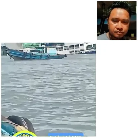 River Scene with Boats in Background