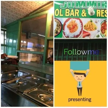 Food Service Area and Restaurant Sign