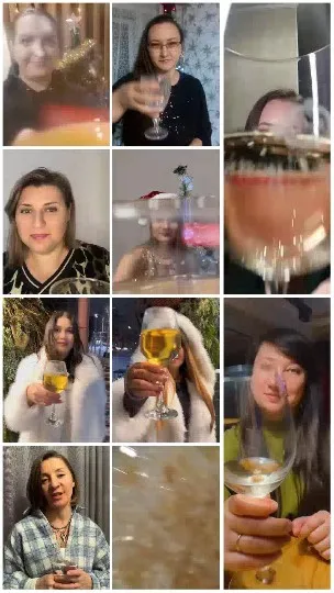 Cheers with Glasses in Celebration