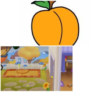 Peach and Cartoon Outdoor Illustration