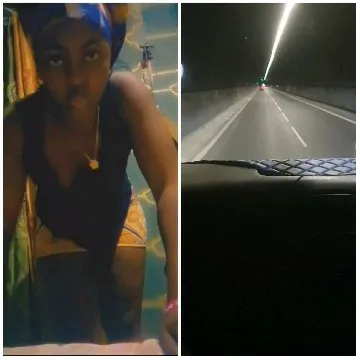 Person in Headscarf Near Tunnel