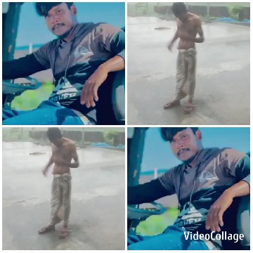 Man in Rainy Weather Outside Vehicle