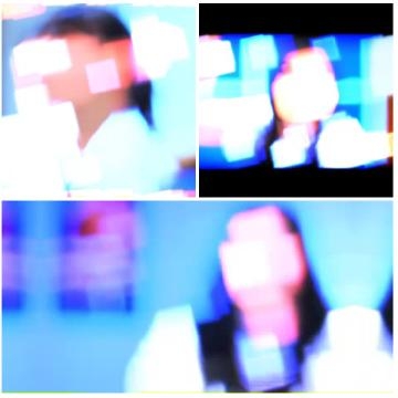 Blurred Figures Against Colored Backgrounds